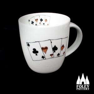 ACE: Karty do gry - ( Inspirowane ) - ( Ilustrowane ) - Kubek z cienkiej porcelany kostnej