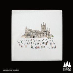 C: Gloucester Cathedral, Inspired, illustrated, Tribute - Decorative Ceramic Tile