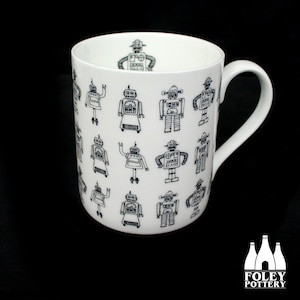R: Robots, Robot, Ciencia ficción, Película B - Ilustrado - Dibujo animado - Taza de porcelana fina