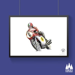 MRL: Motorcycle Racing Legend - Giacomo Agostini - MV Agusta 500 Three - (Illustrated) - (Tribute) - Art Print