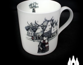 FF: Stoke On Trent - Foley Street - Stoke city -  Illustrated -   Art - Fine bone China Mug