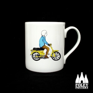 MBC: Motor Bike - Honda C90 / C70  ( Inspired ) - ( illustrated ) - Tribute  - fine bone china Mug