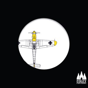 APC: Messerschmitt - BF109 - Avión - Aeronave - Inspirado - (Ilustrado) - Homenaje - Porcelana fina - Posavasos