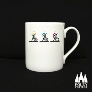 SP: Gym - Sport - Exercise Bike  -inspired - Illustrated-- Fine bone China  - mug
