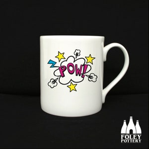 Sonorisation : Pow, Pop-art, Dessin animé, Bande dessinée, Bandes dessinées, Inspiré, Illustrations, Porcelaine fine - Mug