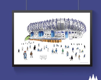 FRS: Scotland - Rugby - MatchDay@Murrayfield - Stadium - Illustrated - Tribute - Fine Art Print