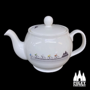 MTB: Mountain Bike, Cycling, Off road Bike,  Illustrated, inspired, Retro - fine bone china Sandringham Tea Pot