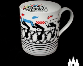 V: Cycling - Tour de France - Breakaway - Illustrated - Inspired - Tribute - Fine Bone China - Mug