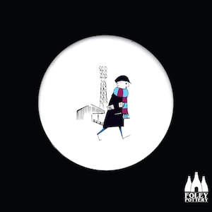 FCF: Burnley - Abanico de gorra plana - Ilustrado - Inspirado - Homenaje - Posavasos de barro prensado en polvo