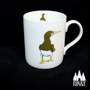 B: Brown Footed Booby - Boobies - Galapagos -  Sea Bird - bird - wildlife - Inspired - ( Illustrated ) - Fine Bone china Mug