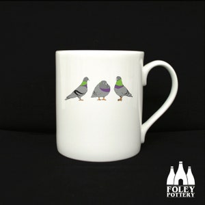 B: Pigeon -  bird - Inspired - ( Illustrated ) - Fine Bone china Mug