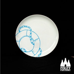 N: Nautical - Life Ring - Helm - Fishing - Fishing Boat - Seaside - Fishing  - Sailing - Boat - Inspired - Fine Bone China - Plate