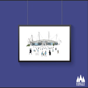 FFG: Manchester City FC - MatchDay@EtihadStadium - Inspired - Illustrated - Tribute - Fine Art Print