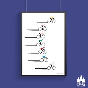 V: Velo - Cycling  - Tour de France - Vuelta - Giro d'italia - illustrated - tribute - ( Inspired ) - Fine Art Print
