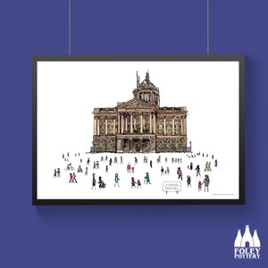 PL: Liverpool Town Hall, Liverpool, England, Inspired, illustrated, Tribute - Fine Art Print