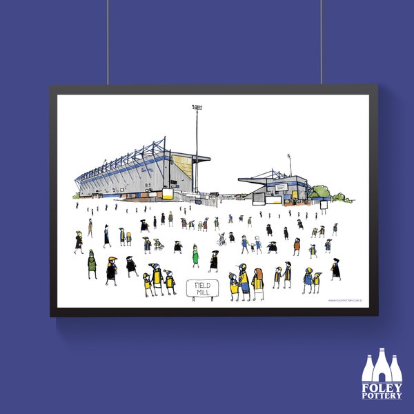 FFG : Mansfield Town FC - MatchDay@Field Mill - Stadium - Hommage illustré, inspiré, illustré, hommage - Impression d'art