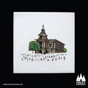 TH: Burslem Town Hall, Stoke on Trent, England, Inspired, illustrated, Tribute  - Decorative Ceramic Tile