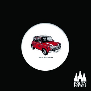 C: Mini - Rover Mini Cooper - ( Inspired ) -  ( illustrated ) - tribute - Fine bone China - Coaster