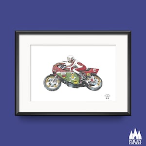 MRL: Motorcycle Racing Legend - Mike Hailwood - GOAT - Ducati 900 - Isle of Man TT - 1978 - (Illustrated) - (Tribute) - Fine Art Print