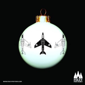 APC: Hunter, Jet Fighter, Aeroplane, Aviation, Inspired, illustrated - Tribute - Fine bone China Bauble