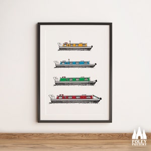 OTC : canal, 15-04, péniche, péniche, voies navigables - inspiré - illustré - Fine - impression d&#39;art