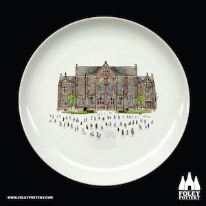 TH: Fenton Town Hall, Stoke on Trent, England, Inspired, illustrated, Tribute  Fine Bone China Bottle  Plate