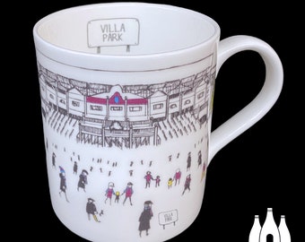FFG: Aston Villa FC - MatchDay@VillaPark - Stadion - Inspiriert - Illustriert - Tribut - Fine Bone China Tasse