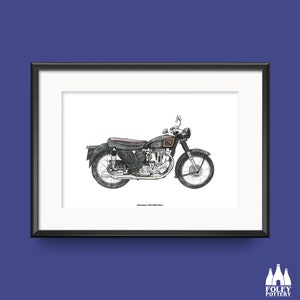 CMC: Matchless 1959 G80S 500cc Single - Classic Motorbike- Inspired - Illustrated - Tribute - Fine Art Print