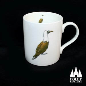 B: Peruvian Booby - Boobies - Galapagos -  Sea Bird - bird - wildlife - Inspired - ( Illustrated ) - Fine Bone china Mug