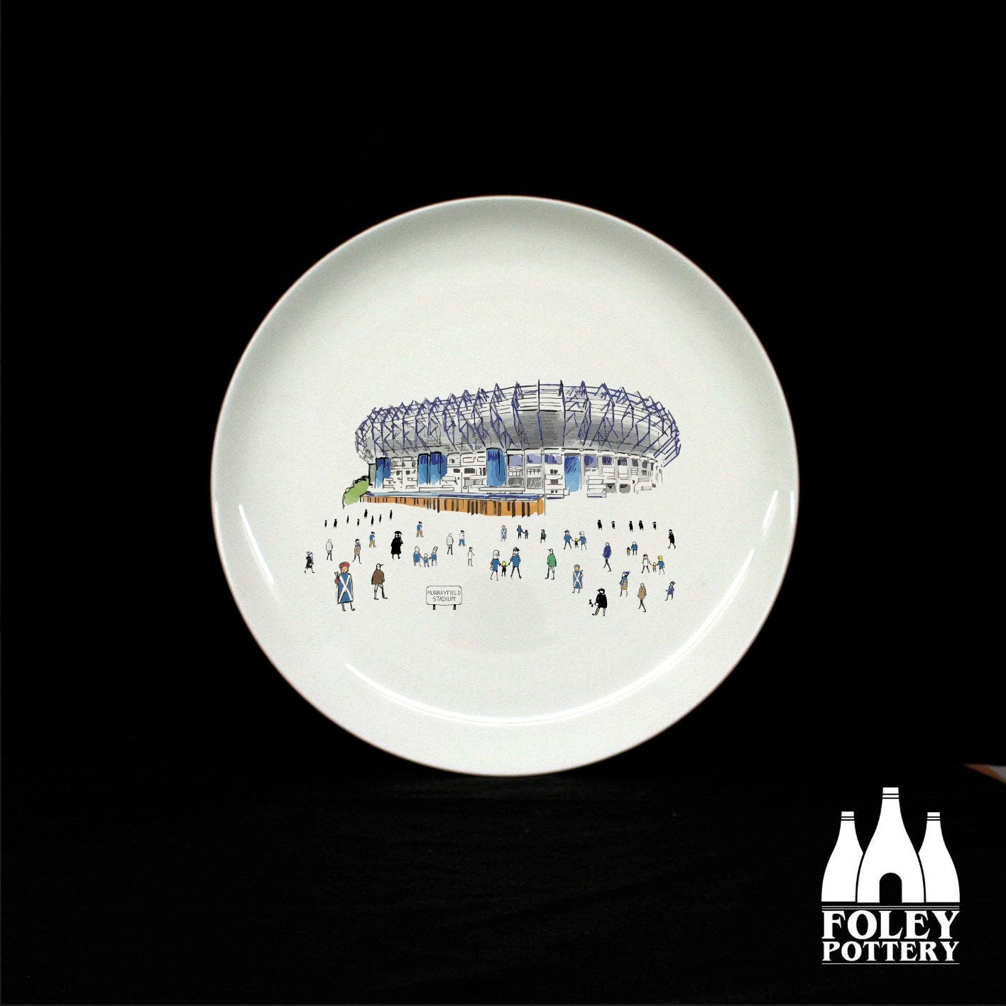 RS: rugby Escocia Murrayfield Stadium ilustrado Bauble por cerámica de Foley