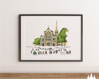 FEC: Norwich Cathedral, , illustrated,  - Fine Art Print