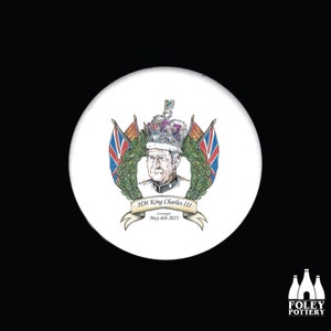 KCIII: King Charles, Coronation, Commemorative, inspired, illustrated, Tribute - Fine bone china Coaster