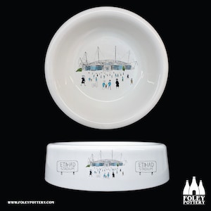 FFG: Manchester City FC - MatchDay@EtihadStadium - Illustrated - inspired - Tribute - Fine Bone China - Pet Bowl