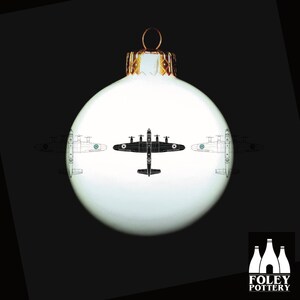 APC: Avro Lancaster - Bombardeiro Pesado - Aviação - Ilustrado - Homenagem - Porcelana fina - Bauble