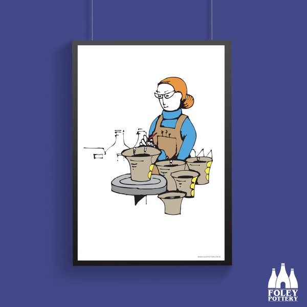 STK: Stoke On Trent - The Paintress -  Pottery Worker -  The Potteries - ( Inspired ) - ( Illustrated ) - Art Print