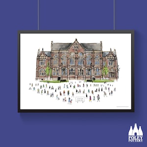 TH: Fenton Town Hall, Stoke-On-Trent,  Inspired, Illustrated, Tribute - Fine Art Print