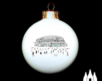 RSS: Rugby, Twickenham Stadium, Illustrated, inspired,  street sign, Tribute - Fine bone china - Bauble