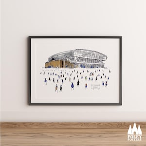 FFG: Everton - MatchDay@Hill Dickinson Stadium  - Stadium, Inspired, illustrated, Tribute - Fine Art Print