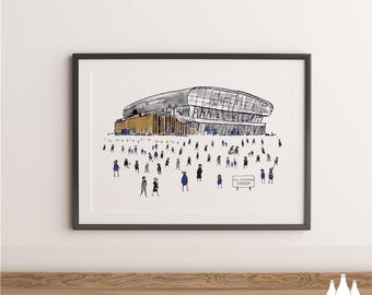 FFG: Everton - MatchDay@Hill Dickinson Stadium  - Stadium, , illustrated,  - Fine Art Print