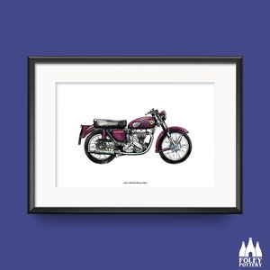 CMC: Ariel 1954 Red Hunter 500cc Single - Classic Motorbike - Inspired - Illustrated - Tribute - Fine Art Print