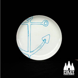 N: Nautical - Anchor - Seaside - Fishing - Lighthouse - Fishing boat - Sailing - Yacht - Boat  -  Inspired - Fine Bone China - Plate
