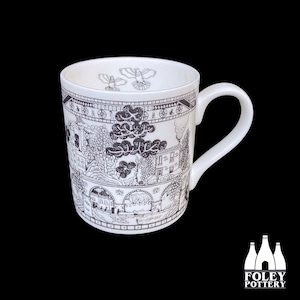 WP: Willowry Pattern, Illustrated Tribute, Minton & Lowry Inspired, Fine Bone China Mug