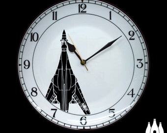 APC: B1 Lancer - Aeroplane - Silhouette - inspired - illustrated  - Tribute - Fine Bone China - 10" Clock