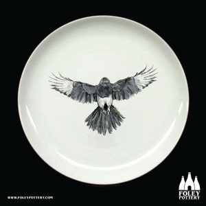 B: Magpies, Magpie, Bird, Birds, Wildlife, Nature, inspired, illustrated - Fine bone China Plate