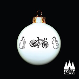 DDL: Cycling, Bicycle, Cycle, Bike, Cyclist, Doodle - Inspired - ( Illustrated ) - Fine Bone China - Bauble