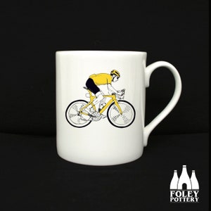 V: Cycling - Tour de France - Tadej Pogacar - Race Leader - Illustrated - Inspired - Tribute - Fine Bone china - Mug