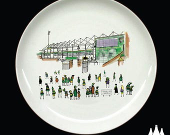RS: Northampton Saints - MatchDay@Franklin'sGardens - Rugby Stadium - Illustrated -  -  Fine Bone China Plate