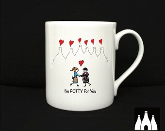 VAL: Valentines - Stoke City FC -  Stoke On Trent -   - ( illustrated ) - Fine Bone China  - Mug