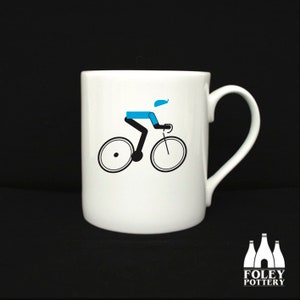 V: Cycling, Cyclist, Cycling Jersey, Tour De France - Vuelta - illustrated,Inspired, Tribute - Fine Bone china Mug