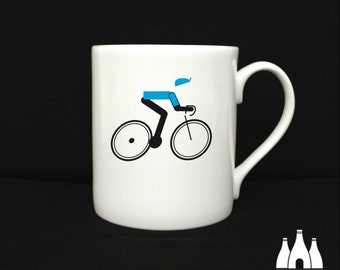 V: Cycling, Cyclist, Cycling Jersey, Tour De France - Vuelta - illustrated,,  - Fine Bone china Mug